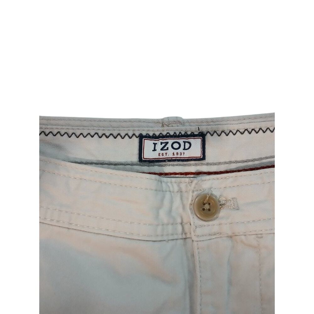 IZOD Men's White Cargo Shorts Size 42 100% - Picture 2 of 5